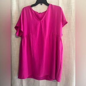 Pink Boxy Mini Dress with Relaxed Fit